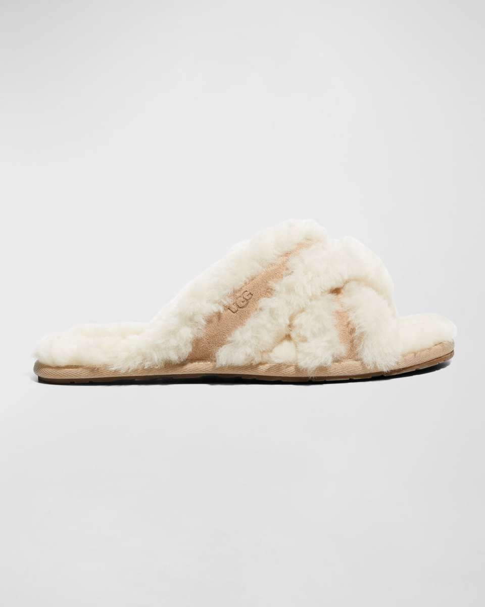 Scuffita Crisscross Shearling Slippers